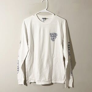 Santa Cruz Long Sleeve White cotton t shirt Streetwear skate men size Medium